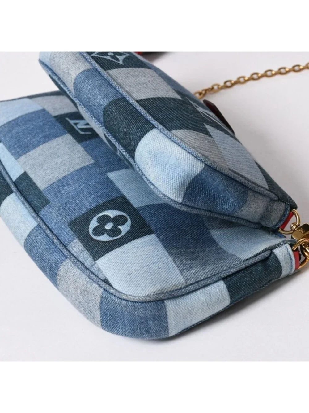 Louis Vuitton Multi Pochette Accessoires Pouch Denim Monogram